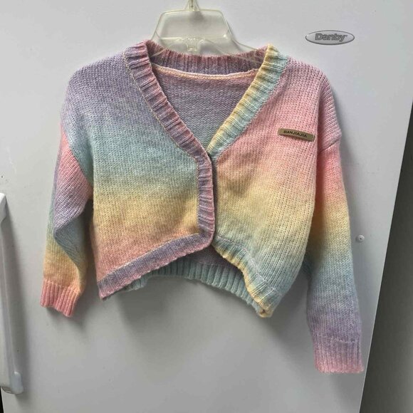 Bianjiajia Soft Rainbow Pastel Top Sweater Cardigan Size Small - Picture 2 of 5
